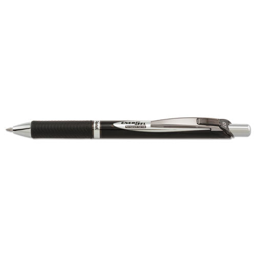 Energel Pro Retractable Gel Pen, Medium 0.7mm, Blue Ink, Black Barrel