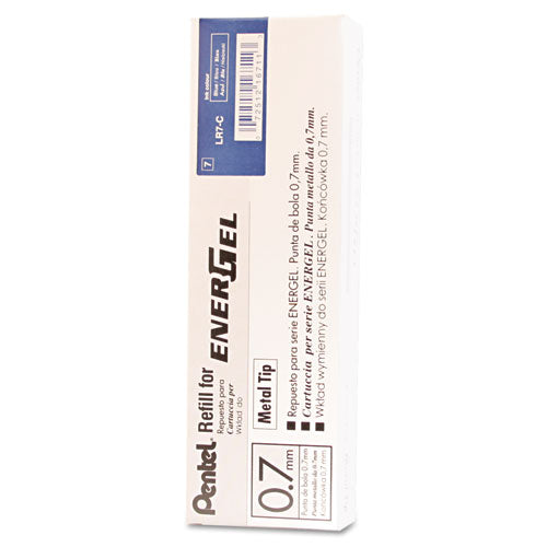 Refill For Pentel Energel Retractable Liquid Gel Pens, Conical Tip, Medium Point, Blue Ink