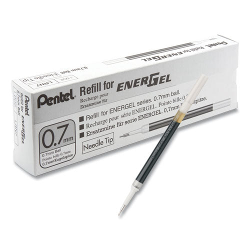 Refill For Pentel Energel Retractable Liquid Gel Pens, Needle Tip, Medium Point, Black Ink