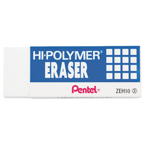 Hi-polymer Eraser, Rectangular, Medium, Assorted, Latex-free Hi-polymer, 6-pack
