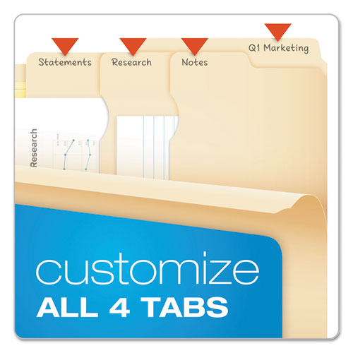 Divide It Up File Folders, 1-2-cut Tabs, Letter Size, Manila, 24-pack