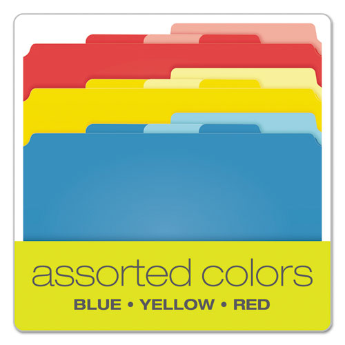 Divide It Up File Folders, 1-2-cut Tabs, Letter Size, Assorted, 12-pack