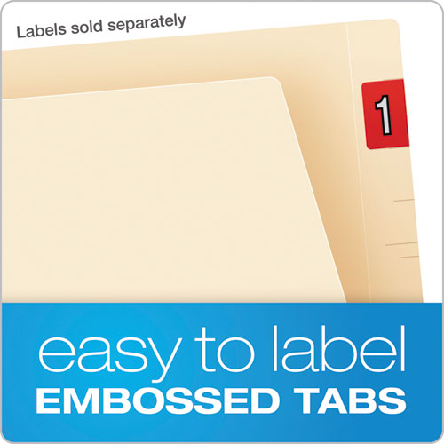 Manila Laminated Spine Shelf File Folders, Straight Tab, Letter Size, 100-box