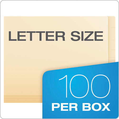 Manila Laminated Spine Shelf File Folders, Straight Tab, Letter Size, 50-box
