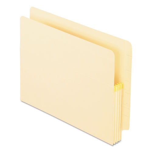 Manila Drop Front Shelf File Pockets, 3.5" Expansion, Letter Size, Manila, 25-box