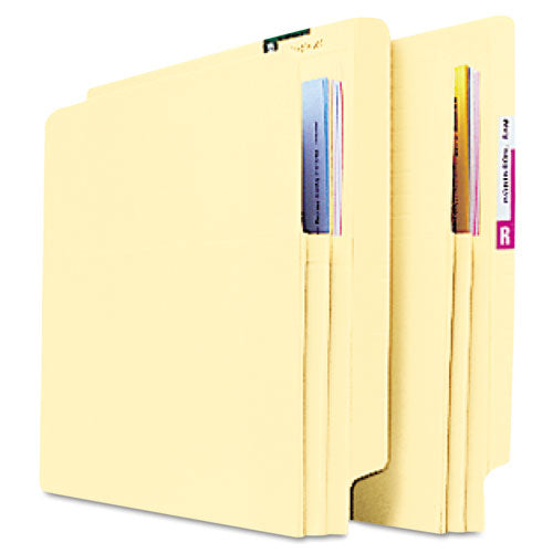 Convertible End Tab File Pockets, 1.75" Expansion, Letter Size, Manila, 25-box