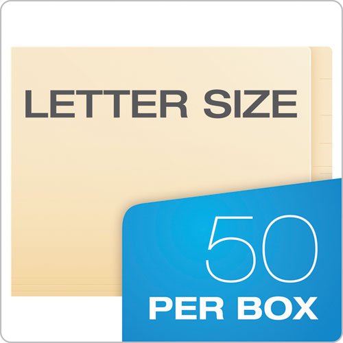 Manila Laminated End Tab Folders With Two Fasteners, Straight Tab, Letter Size, 11 Pt. Manila, 50-box