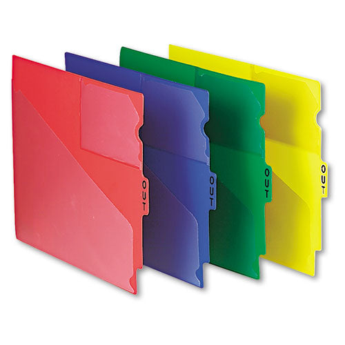 Colored Poly Out Guides With Center Tab, 1-3-cut End Tab, Out, 8.5 X 11, Blue, 50-box