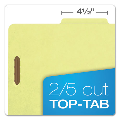Four-, Six-, And Eight-section Pressboard Classification Folders, 2 Dividers, Embedded Fasteners, Legal, Apple Green, 10-box