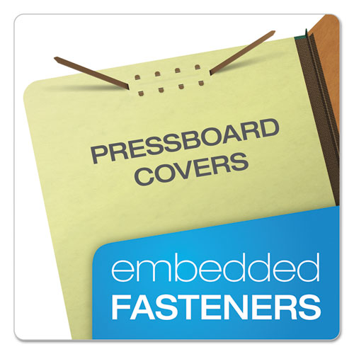 Four-, Six-, And Eight-section Pressboard Classification Folders, 2 Dividers, Embedded Fasteners, Legal, Apple Green, 10-box
