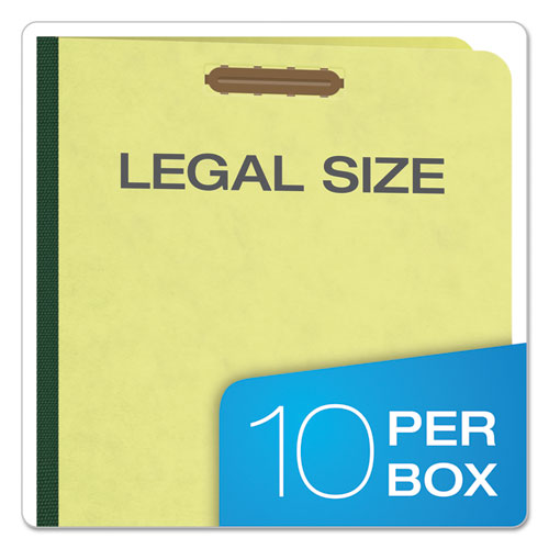 Four-, Six-, And Eight-section Pressboard Classification Folders, 2 Dividers, Embedded Fasteners, Legal, Apple Green, 10-box