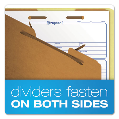 Four-, Six-, And Eight-section Pressboard Classification Folders, 2 Dividers, Embedded Fasteners, Legal, Apple Green, 10-box