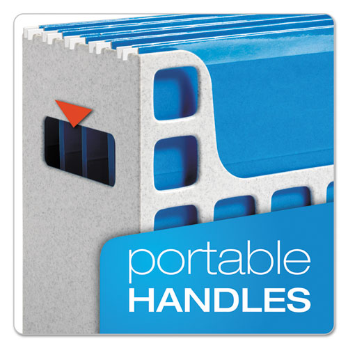 Desktop File W-hanging Folders, Letter, Plastic, 12 1-4 X 6 X 9 1-2, Granite