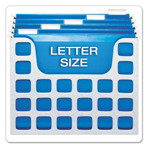 Desktop File W-hanging Folders, Letter, Plastic, 12 1-4 X 6 X 9 1-2, Granite