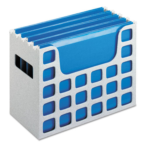 Desktop File W-hanging Folders, Letter, Plastic, 12 1-4 X 6 X 9 1-2, Granite
