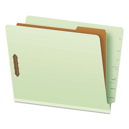 End Tab Classification Folders, 1 Divider, Letter Size, Pale Green, 10-box