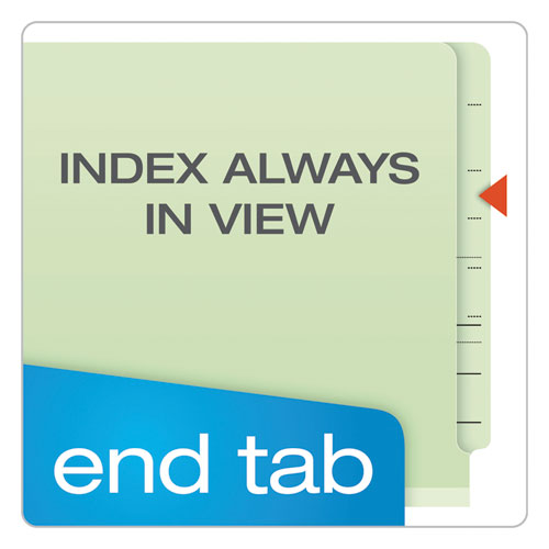 End Tab Classification Folders, 1 Divider, Legal Size, Pale Green, 10-box