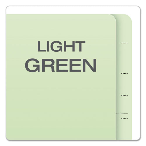 End Tab Classification Folders, 2 Dividers, Legal Size, Pale Green, 10-box