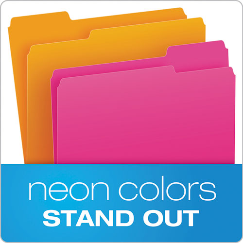 Glow File Folders, 1-3-cut Tabs, Letter Size, Assorted, 24-pack