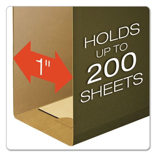 Extra Capacity Reinforced Hanging File Folders With Box Bottom, Legal Size, 1-5-cut Tab, Standard Green, 25-box