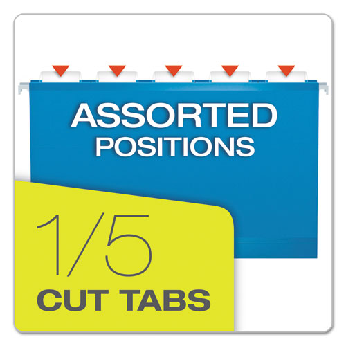 Extra Capacity Reinforced Hanging File Folders With Box Bottom, Legal Size, 1-5-cut Tab, Assorted, 25-box