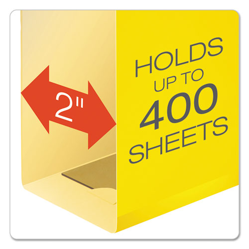 Extra Capacity Reinforced Hanging File Folders With Box Bottom, Legal Size, 1-5-cut Tab, Yellow, 25-box