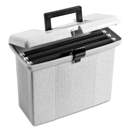 Portable File Boxes, Letter Files, 13.88" X 14" X 11.13", Granite