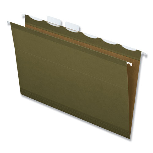 Ready-tab Reinforced Hanging File Folders, Legal Size, 1-6-cut Tab, Standard Green, 25-box