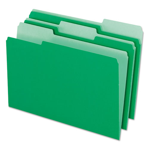Interior File Folders, 1-3-cut Tabs, Legal Size, Green, 100-box
