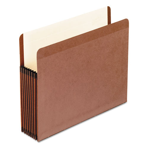 Premium Reinforced Expanding File Pockets, 7" Expansion, Letter Size, Red Fiber, 5-box