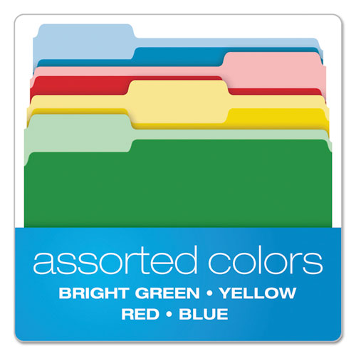 Cutless File Folders, 1-3-cut Tabs, Letter Size, Assorted, 100-box