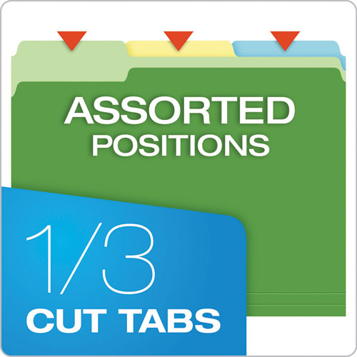 Cutless File Folders, 1-3-cut Tabs, Letter Size, Assorted, 100-box