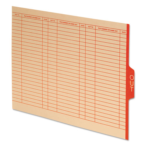 Out Guides With Center Tab, 1-3-cut End Tab, Out, 8.5 X 11, Manila, 100-box