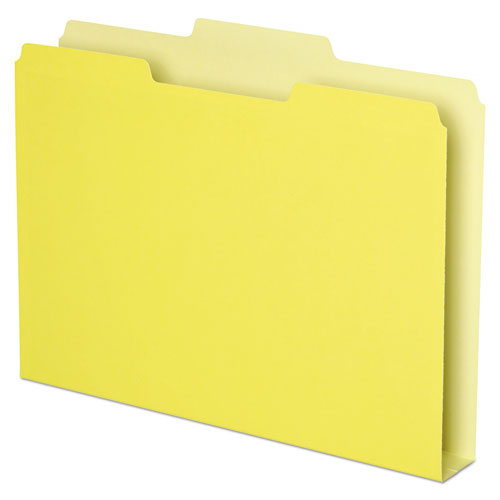 Double Stuff File Folders, 1-3-cut Tabs, Letter Size, Yellow, 50-pack