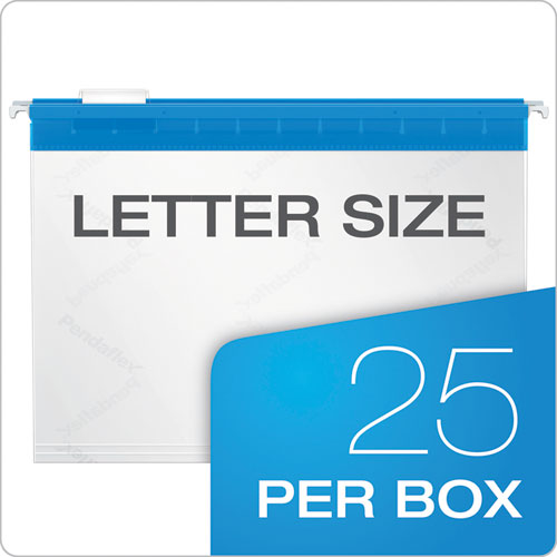 Poly Hanging Folders, Letter Size, 1-5-cut Tab, Assorted, 25-box