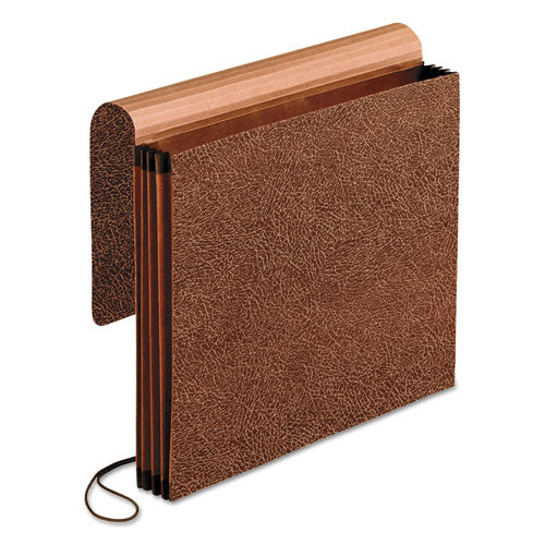 Premium Reinforced Expanding Wallet, 5.25" Expansion, 1 Section, Legal Size, Red Fiber