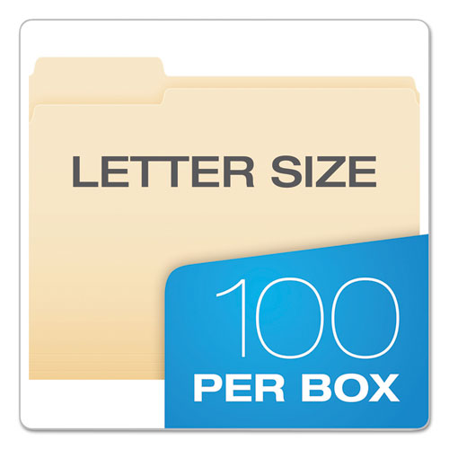 Archival-quality Top Tab File Folders, 1-3-cut Tabs, Letter Size, Manila, 100-box