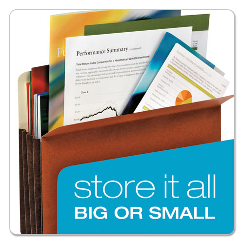 File Pocket W- Tyvek, 3.5" Expansion, Letter Size, Redrope, 10-box