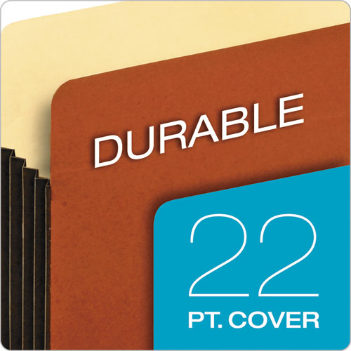 File Pocket W- Tyvek, 5.25" Expansion, Legal Size, Redrope, 10-box