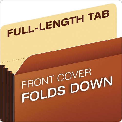 File Pocket W- Tyvek, 5.25" Expansion, Legal Size, Redrope, 10-box