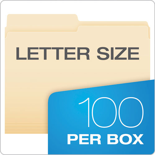 Manila File Folders, 1-2-cut Tabs, Letter Size, 100-box