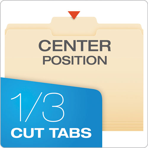 Manila File Folders, 1-3-cut Tabs, Center Position, Letter Size, 100-box