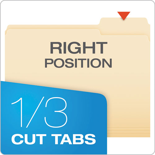 Manila File Folders, 1-3-cut Tabs, Right Position, Letter Size, 100-box
