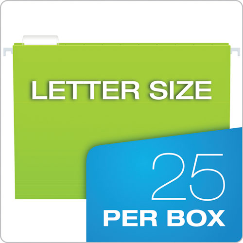 Glow Hanging File Folders, Letter Size, 1-5-cut Tab, Assorted, 25-box