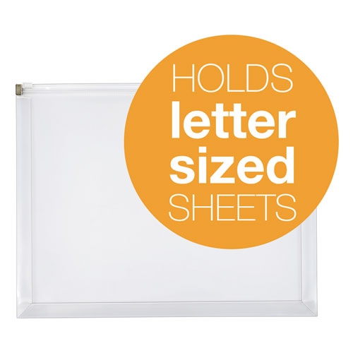 Poly Zip Envelope, Zipper Closure, 10 X 13, Clear, 5-pack