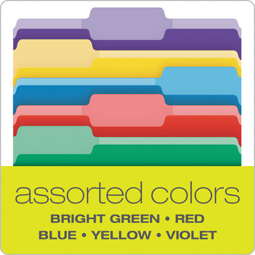 File Folders With Erasable Tabs, 1-3-cut Tabs, Letter Size, Assorted, 30-pack
