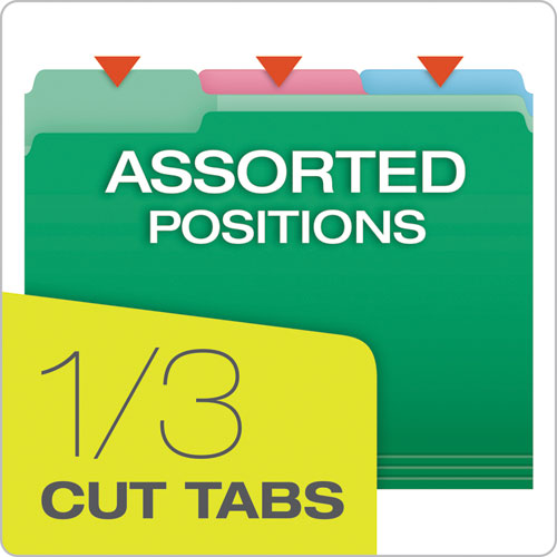 File Folders With Erasable Tabs, 1-3-cut Tabs, Letter Size, Assorted, 30-pack