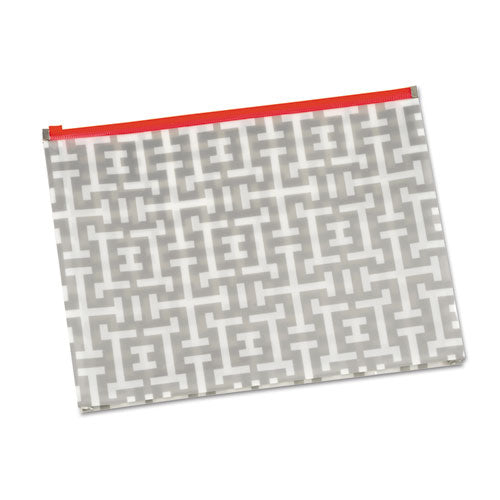 Fashion Poly Zip Envelope, Zipper Closure, 8.5 X 11, Assorted, 3-pack