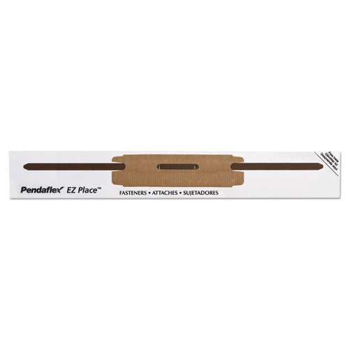 E-z Place Self-adhesive Fasteners, 2" Capacity, 2.88" Center To Center, Brown-white, 48-pack