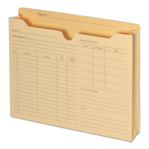 Preprinted Project Jackets, Straight Tab, Letter Size, Manila, 50-box